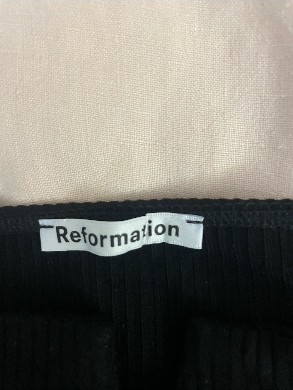 Reformation Black Notch-Neck Ribbed Tank Top - Women - Picture 4 of 6